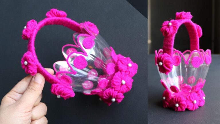 Questo semplice gesto trasforma bottiglie di plastica in un elegante cesto…
