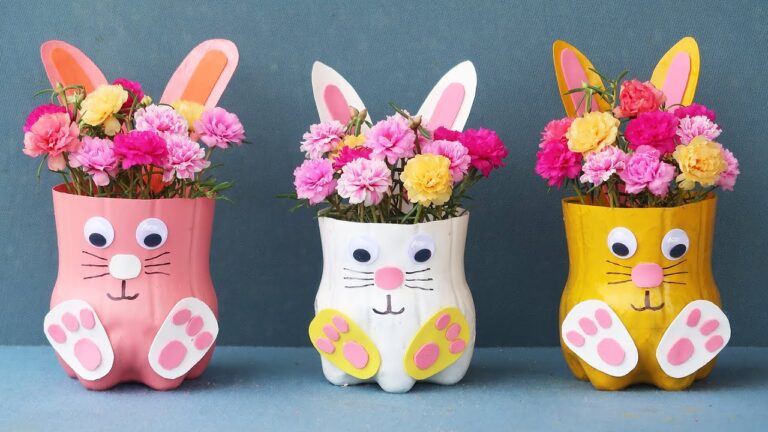 10 idee creative per vasi a forma di coniglio da bottiglie riciclate