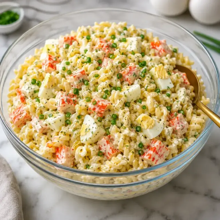 Insalata di Pasta con Surimi, Uova e Salsa Cremosa